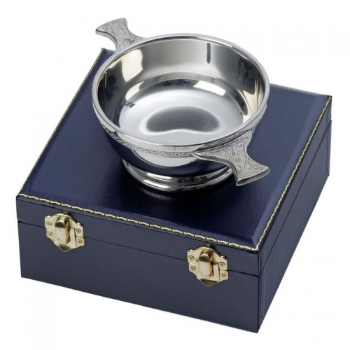 4.25in Silver Quaich Bowl with Deluxe Presentation Case Awards